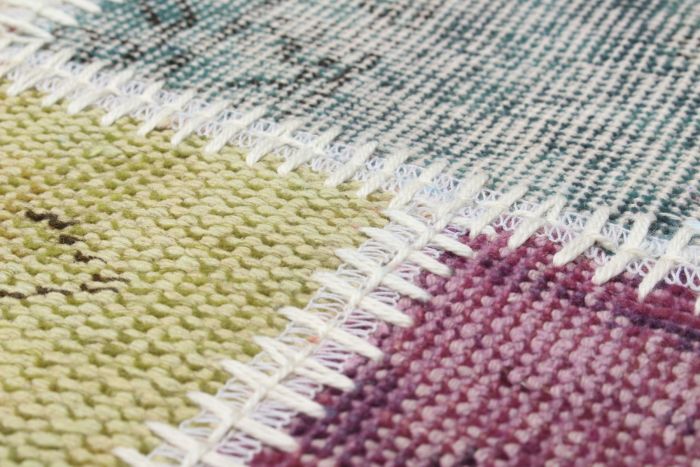 Turkish Color Transition Patchwork I 3'11" x 6'11" Hand-knotted Wool Rug 