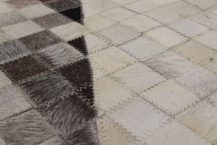 Argentina Cowhide Patchwork 4'0" x 6'0" Handmade Leather Rug 