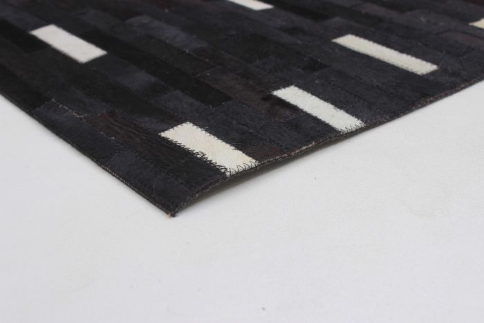 Argentina Cowhide Patchwork 5'1" x 7'11" Handmade Leather Rug 