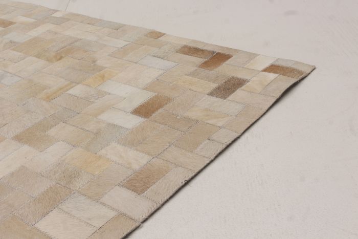 Argentina Cowhide Patchwork 8'2" x 10'2" Handmade Leather Rug 