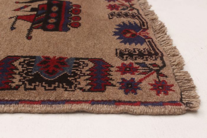 Afghan Rare War 6'8" x 9'7" Hand-knotted Wool Rug 