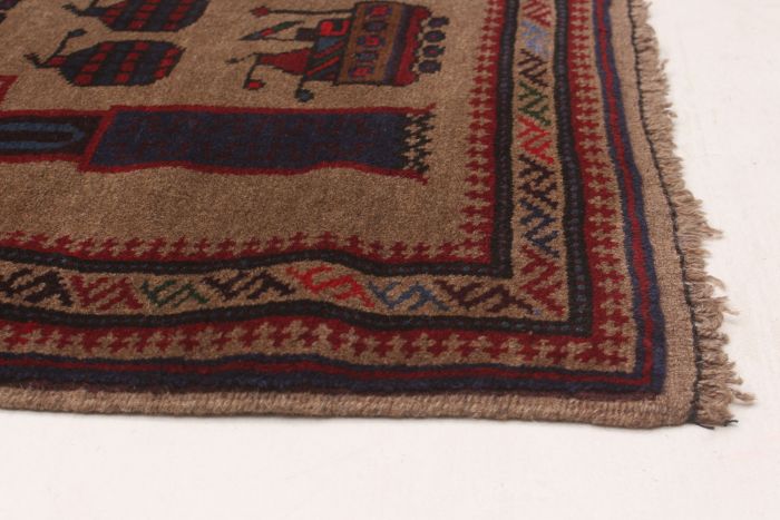 Afghan Rare War 3'0" x 4'5" Hand-knotted Wool Rug 