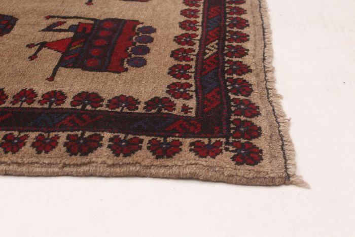 Afghan Rare War 3'0" x 4'11" Hand-knotted Wool Rug 