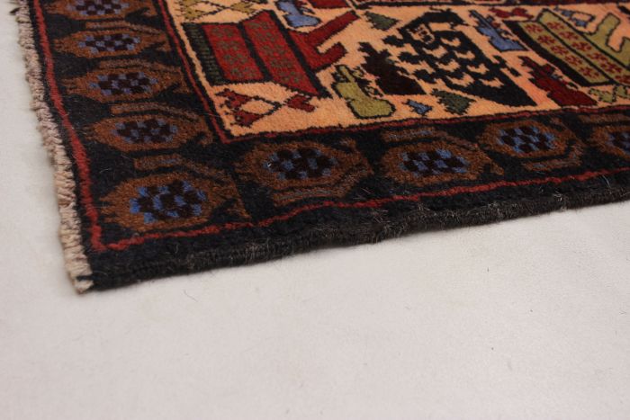 Afghan Rare War 4'0" x 7'1" Hand-knotted Wool Rug 