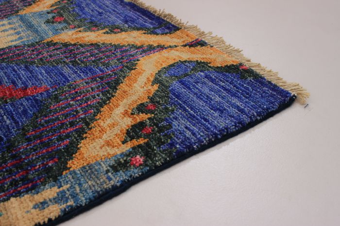 Indian Shalimar 4'0" x 12'1" Hand-knotted Wool Rug 