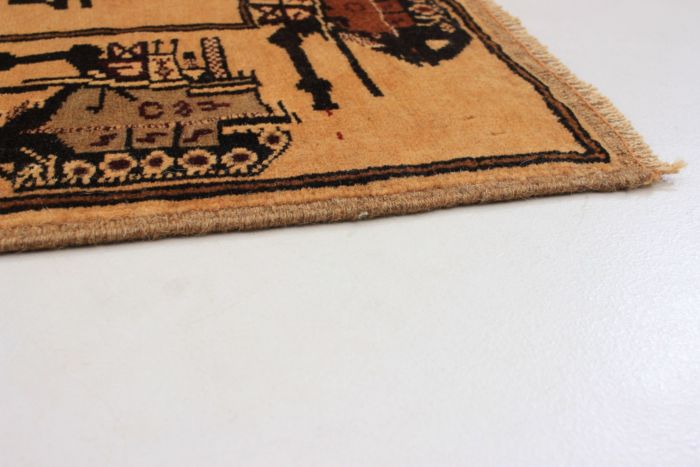 Afghan Rare War 6'8" x 9'4" Hand-knotted Wool Rug 