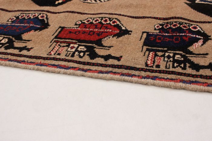 Afghan Rare War 6'7" x 9'5" Hand-knotted Wool Rug 