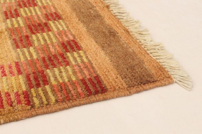 Indian Shalimar 6'6" x 9'3" Hand-knotted Wool Gold Rug