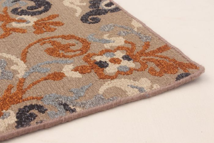 Indian Tamar I 7'9" x 9'9" Flat-Weave Wool Tapestry Kilim 