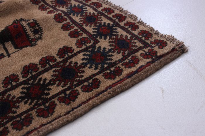 Afghan Rare War 6'7" x 9'6" Hand-knotted Wool Rug 