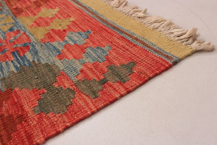Turkish Kashkoli FW 6'6" x 9'8" Flat-Weave Wool Kilim 