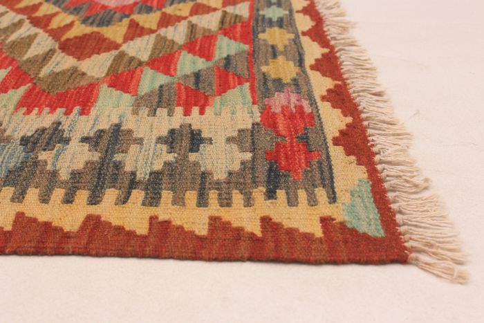 Turkish Kashkoli FW 5'5" x 8'2" Flat-Weave Wool Kilim 