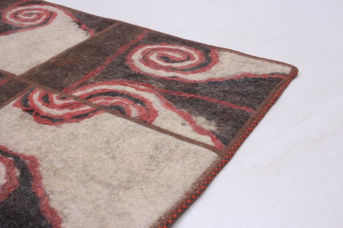 Turkish Vintage Anatolia Patch 5'3" x 7'8" Hand-knotted Wool Rug 