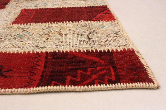 Turkish Color Transition Patchwork 4'5" x 6'2" Hand-knotted Wool Rug 