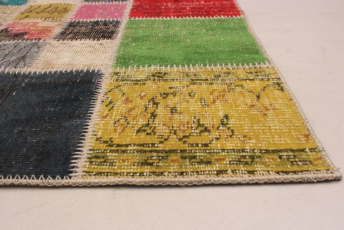 Turkish Color Transition Patchwork 5'10" x 7'7" Hand-knotted Wool Rug 