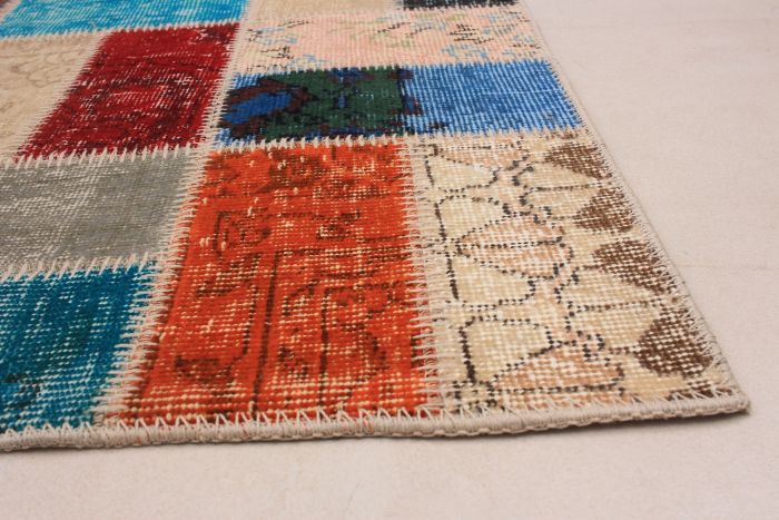 Turkish Color Transition Patchwork 5'10" x 7'7" Hand-knotted Wool Rug 
