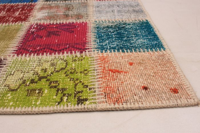 Turkish Color Transition Patchwork 5'9" x 7'8" Hand-knotted Wool Rug 