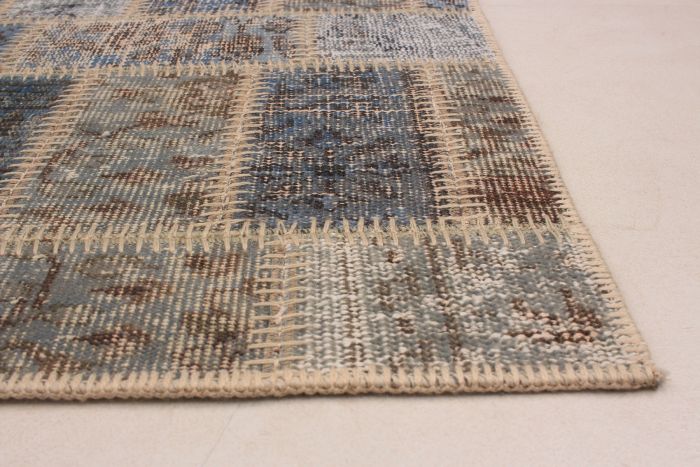 Turkish Color Transition Patchwork 5'9" x 7'7" Hand-knotted Wool Rug 