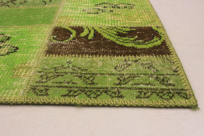 Turkish Color Transition Patchwork 4'10" x 6'8" Hand-knotted Wool Rug 