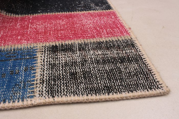 Turkish Color Transition Patchwork 5'5" x 8'2" Hand-knotted Wool Rug 