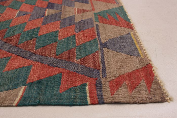 Turkish Sivas 5'8" x 12'0" Flat-Weave Wool Kilim 
