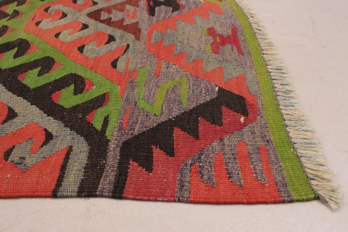 Turkish Sivas 6'0" x 11'3" Flat-Weave Wool Kilim 