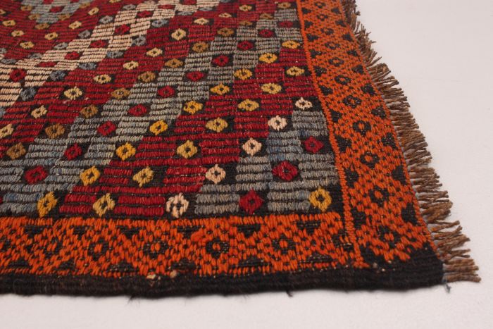 Turkish Yoruk 6'8" x 11'0" Flat-Weave Wool Tapestry Kilim 