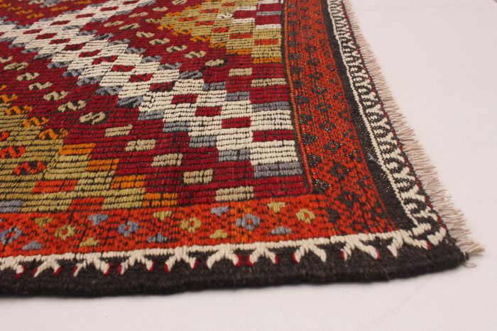 Turkish Yoruk 6'7" x 10'10" Flat-Weave Wool Tapestry Kilim 