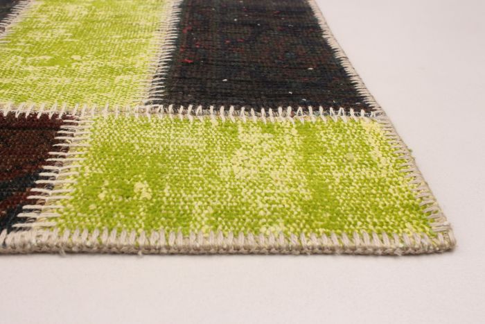 Turkish Color Transition Patchwork 4'10" x 7'7" Hand-knotted Wool Rug 