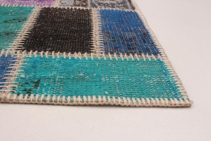 Turkish Color Transition Patchwork 5'6" x 8'0" Hand-knotted Wool Rug 