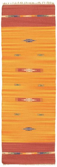 Turkish Bold and Colorful 2'0" x 6'8" Flat-Weave Wool Kilim 
