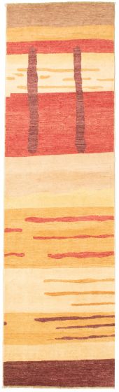 Pakistani Peshawar Ziegler 2'6" x 9'10" Hand-knotted Wool Ivory Rug