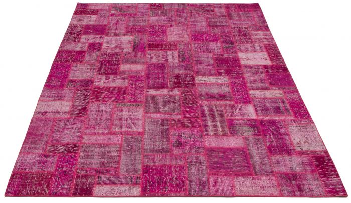 Turkish Color Transition Patchwork 7'1" x 9'10" Hand-knotted Wool Rug 