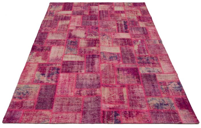 Turkish Color Transition Patchwork 6'4" x 9'8" Hand-knotted Wool Rug 