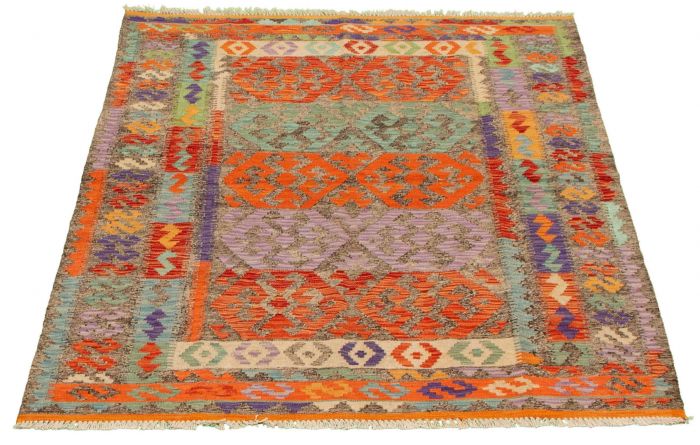 Turkish Sivas 4'10" x 6'4" Flat-Weave Wool Kilim 