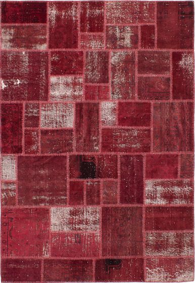 Turkish Color Transition Patchwork 5'8" x 8'2" Hand-knotted Wool Rug 