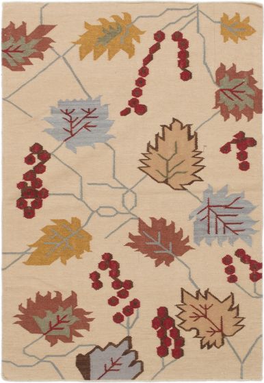 Turkish Izmir FW 4'0" x 5'10" Flat-Weave Wool Kilim 