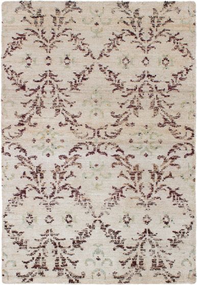 Indian Sari Silk 4'0" x 5'11" Hand-knotted Silk Rug 