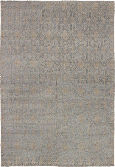 Indian La Seda 5'1" x 7'6" Hand-knotted Wool & Silk Rug 