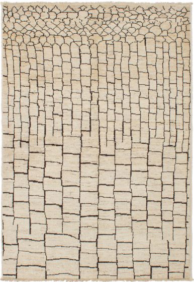 Indian Tangier 6'2" x 8'10" Hand-knotted Wool Rug 