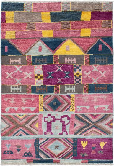 Indian Shalimar 6'3" x 8'10" Hand-knotted Wool Rug 