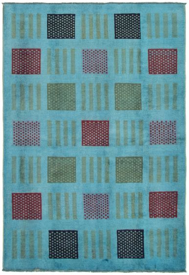 Afghan Color Transition 4'1" x 6'1" Hand-knotted Wool Rug 