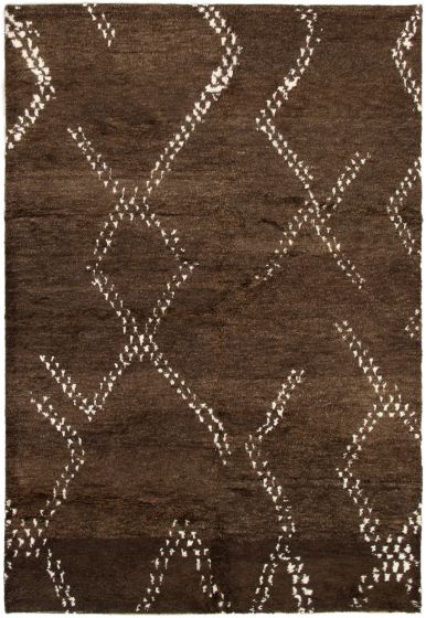 Indian Arlequin 6'0" x 9'0" Hand-knotted Wool Rug 
