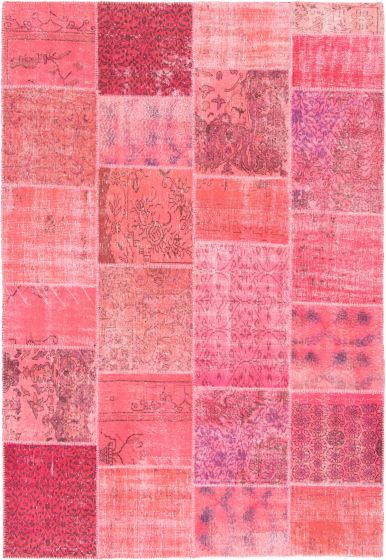 Turkish Color Transition Patchwork 6'10" x 9'11" Hand-knotted Wool Rug 