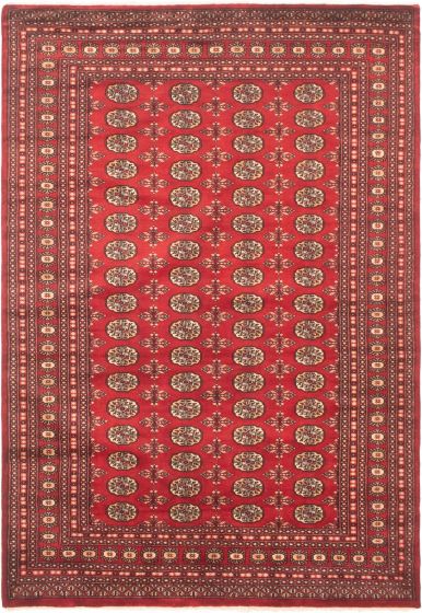 Pakistani Finest Peshawar Bokhara 6'1" x 8'10" Hand-knotted Wool Rug 
