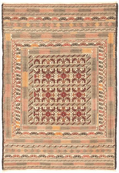 Turkish Shiravan SMK 4'5" x 6'5" Flat-Weave Wool Kilim 