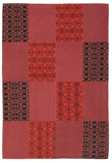 Indian Collage 6'7" x 9'9" Handmade Chenille Rug 