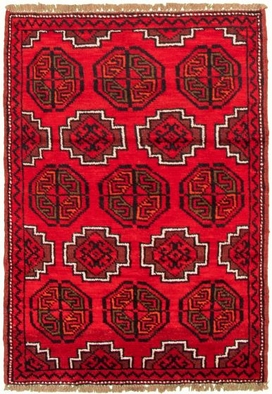 Afghan Akhjah 3'5" x 5'3" Hand-knotted Wool Rug 