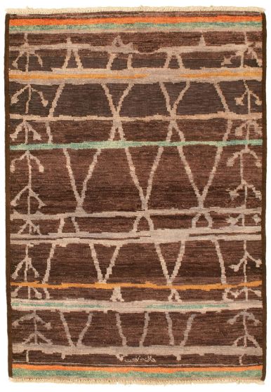 Indian Tangier 4'1" x 5'9" Hand-knotted Wool Rug 