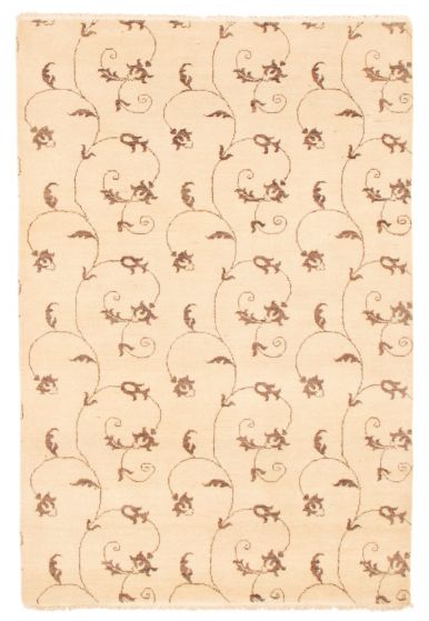 Pakistani Peshawar Ziegler 4'0" x 5'10" Hand-knotted Wool Rug 